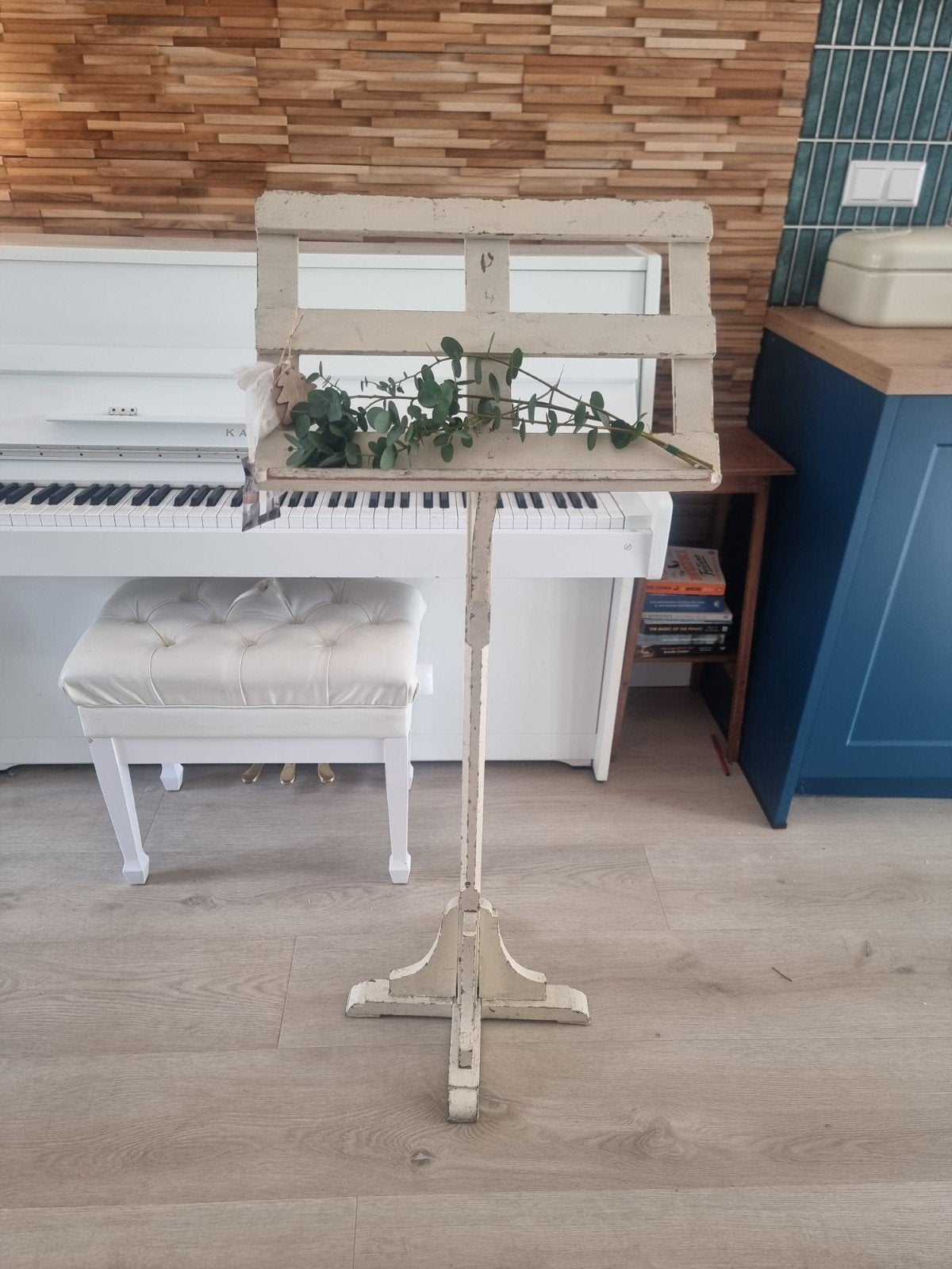 Antieke houten muziekstandaard - Brocante stijl, Ophalen of Verzenden, Gebruikt