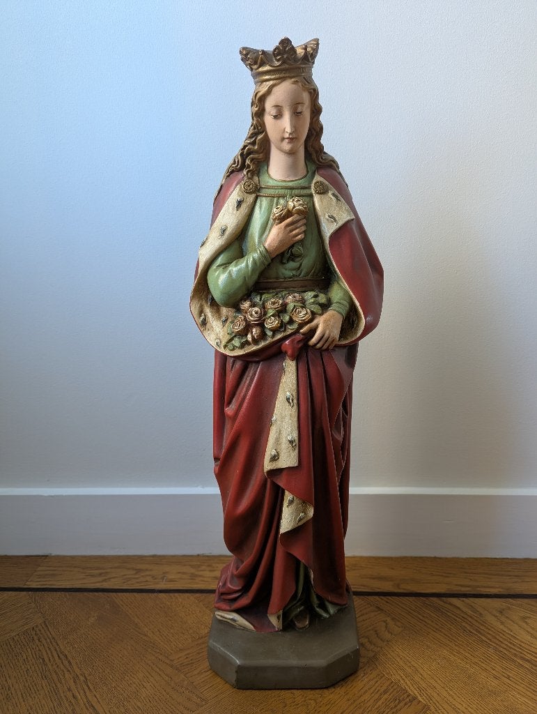 Oud heiligenbeeld Elisabeth van Thüringen (Hongarije) 71cm, Ophalen