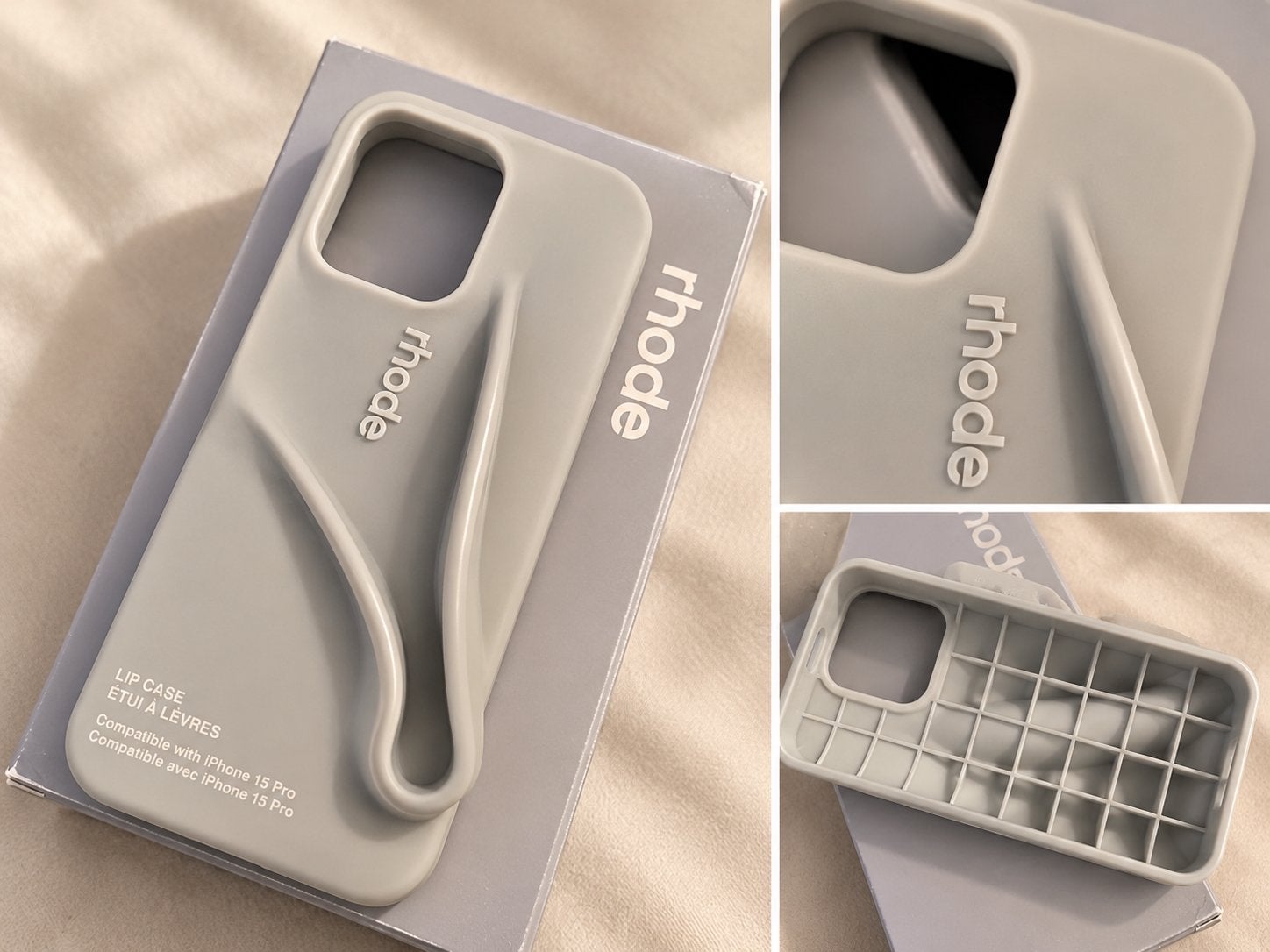 Rhode Lip Case iPhone 15 Pro – Taupe/Grijs, Ophalen of Verzenden, Nieuw, Apple, IPhone 15 Pro