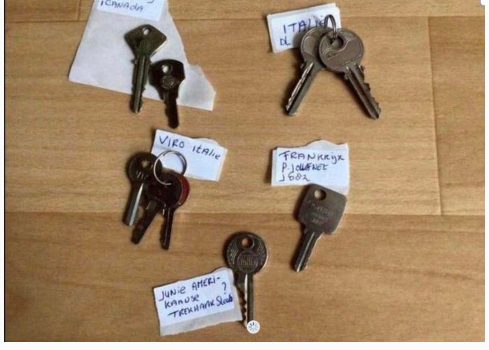 Sleutels met Buitenlands gegevens 🌸  zie informatie, Ophalen of Verzenden