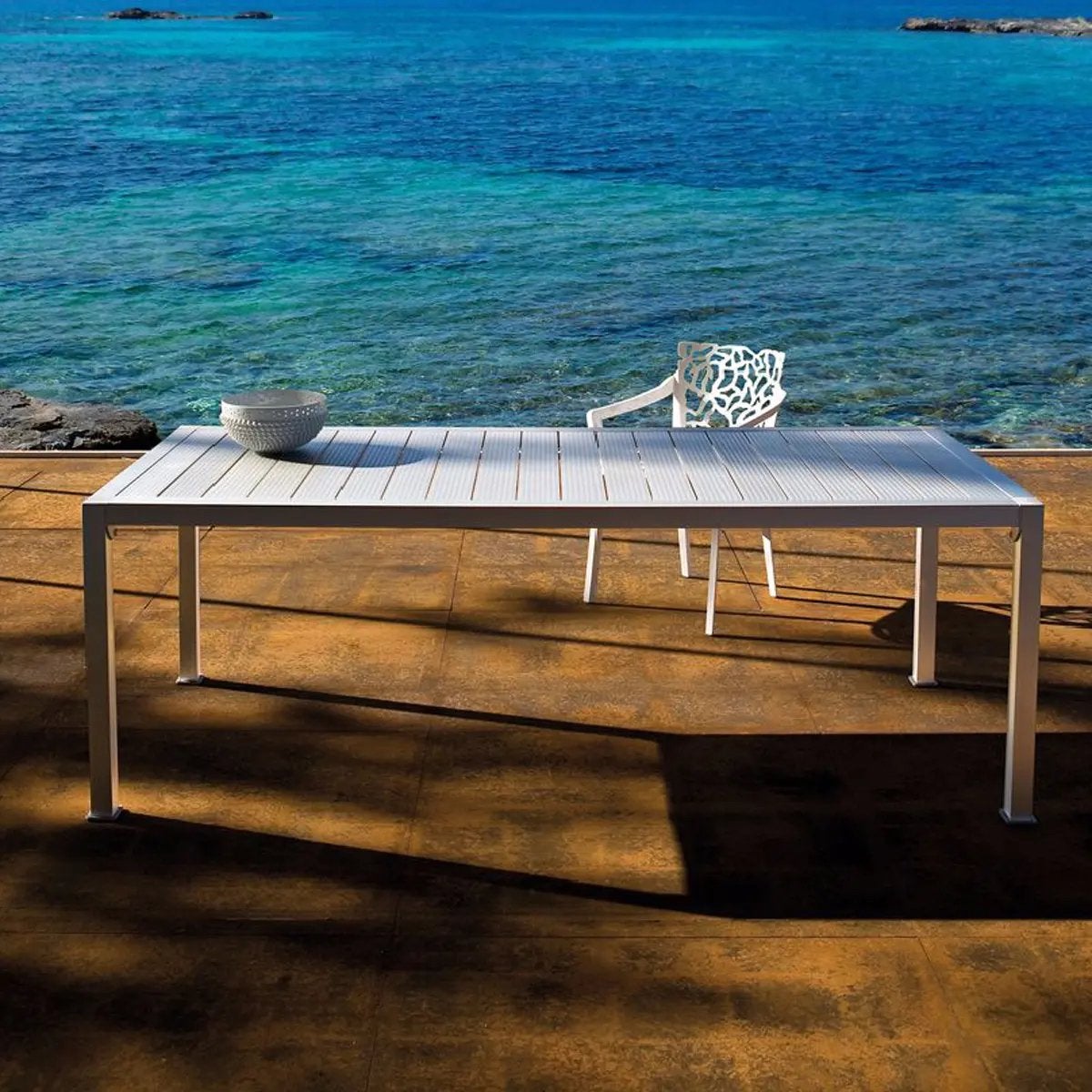 Driade Thali eettafel – Miki Astori – aluminium – 210 cm, Huis en Inrichting, Ophalen, 200 cm of meer, 50 tot 100 cm, Zo goed als nieuw