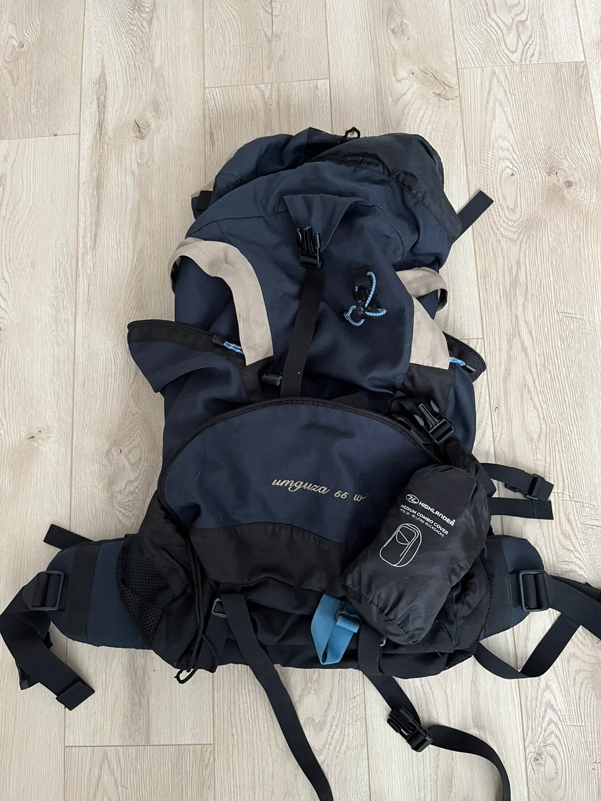 Goede compacte backpack mét flightbag, Ophalen, Gebruikt, Blauw, 30 cm of meer