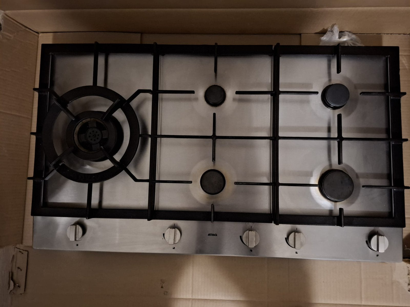 Kookplaat (gas) 5 pits, Ophalen, 4 kookzones, Zo goed als nieuw, Inbouw