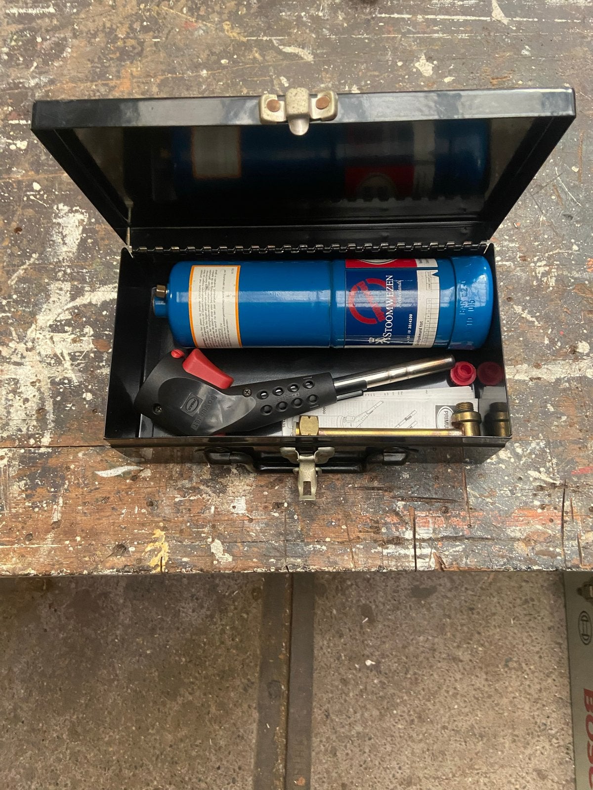 Primus brander set in metalen koffer, Ophalen of Verzenden, Gebruikt