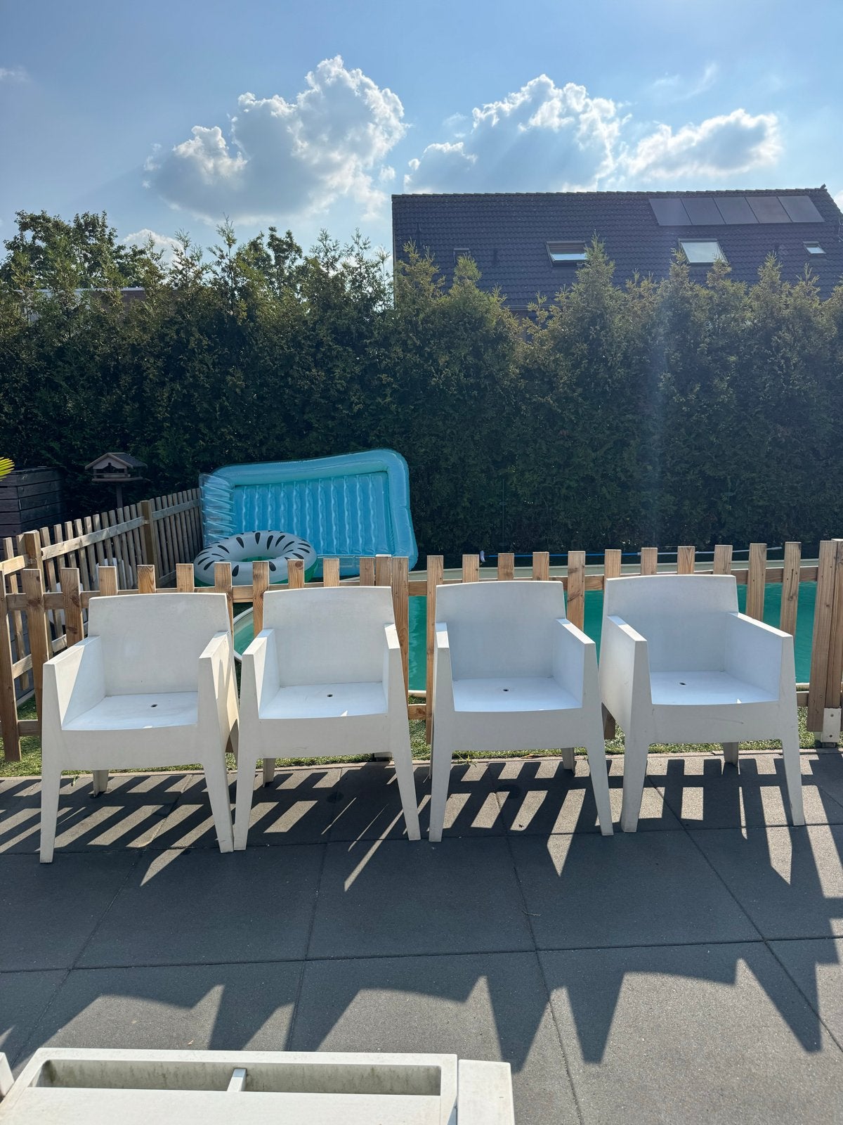 4x Driade Toy stoelen wit van Philippe Starck, Tuin en Terras, Tuinstoelen, Gebruikt, Kunststof, Stapelbaar, Ophalen of Verzenden