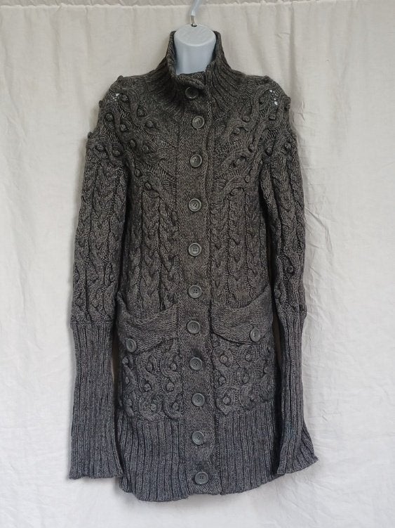 Mooi lang grijs vest met wol en alpaca mt M merk French C, Maat 38/40 (M), ., Ophalen of Verzenden, Zo goed als nieuw