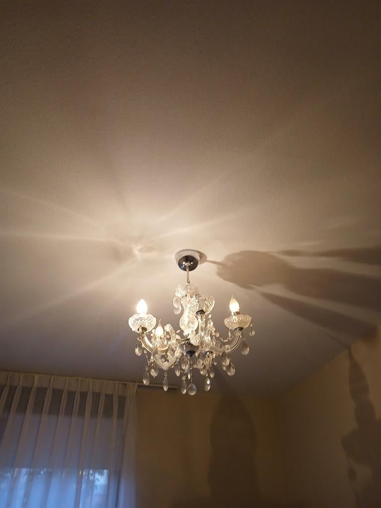 Kroonluchter transparant, Huis en Inrichting, Lampen | Kroonluchters, Ophalen, Gebruikt, Kunststof, Landelijk