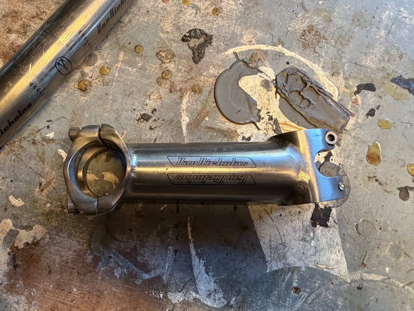 Van Nicholas titanium stuurpen en stuur, Fietsen en Brommers, Gebruikt, Titanium, Stuur, Ophalen of Verzenden