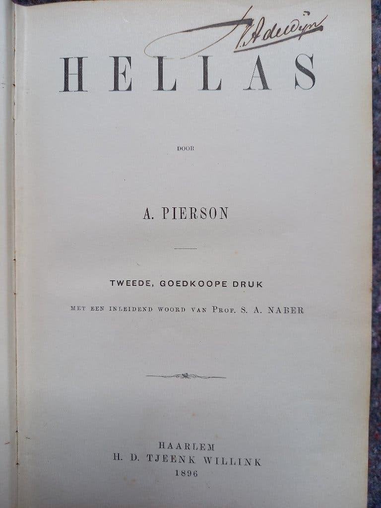 Hellas / Allard  Pierson/ uitgave 1896, Gelezen, Allard Pierson, Verzenden, Europa