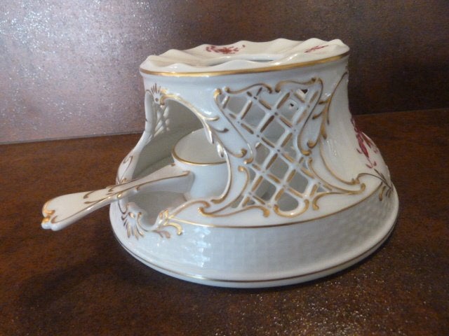 Herend Apponyi purpur theelicht, Ophalen of Verzenden
