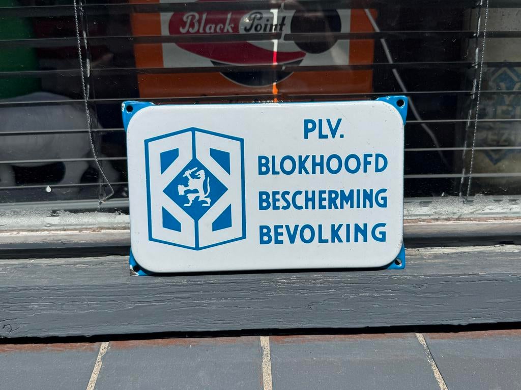 Blokhoofd emaille reclame bordje, Ophalen of Verzenden