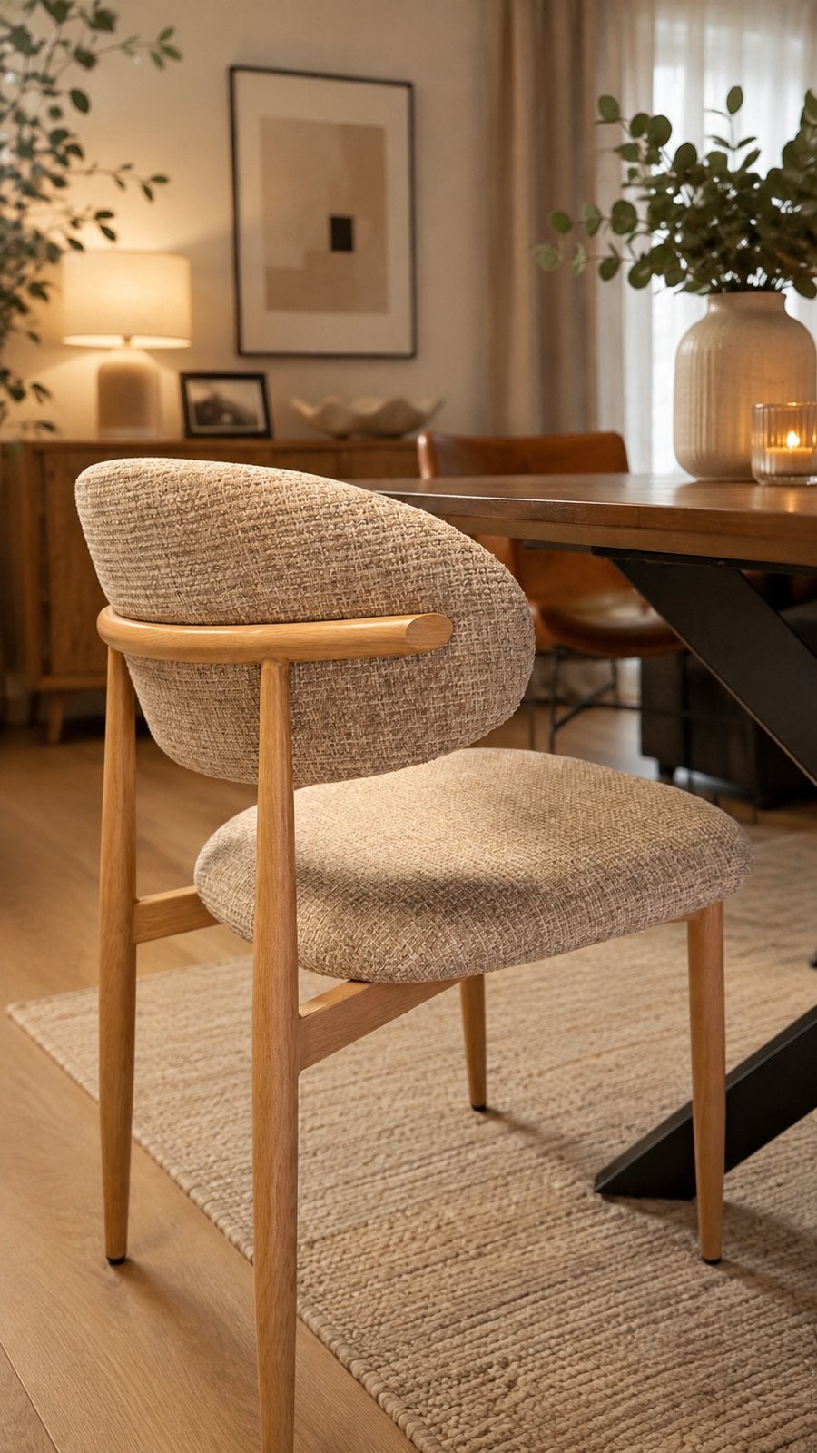 Eetkamerstoelen | Taupe & Beige Naturel houtlook | €69,99 |, Ophalen, Japandi, Overige kleuren, Zo goed als nieuw