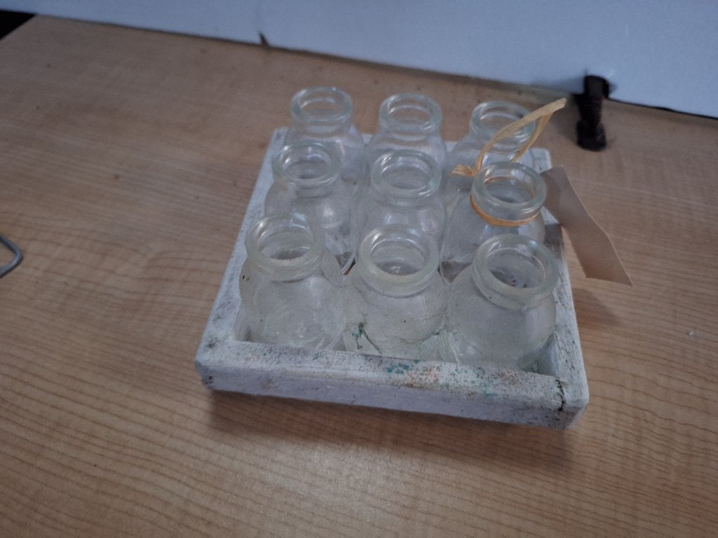 kleine glazen vaasjes, Huis en Inrichting, Woonaccessoires | Vazen, Ophalen of Verzenden, Zo goed als nieuw, Glas