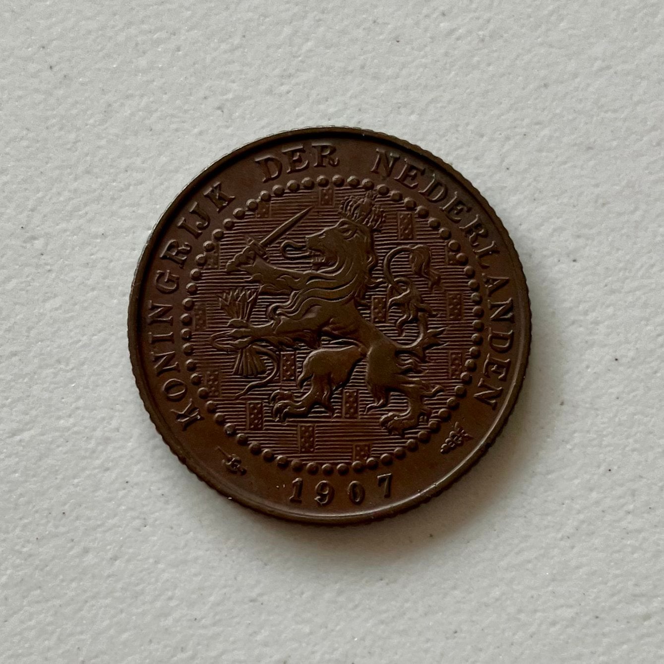 Nederland 1 cent 1907 Pr/UNC Zeldzaam, Verzenden, Koningin Wilhelmina