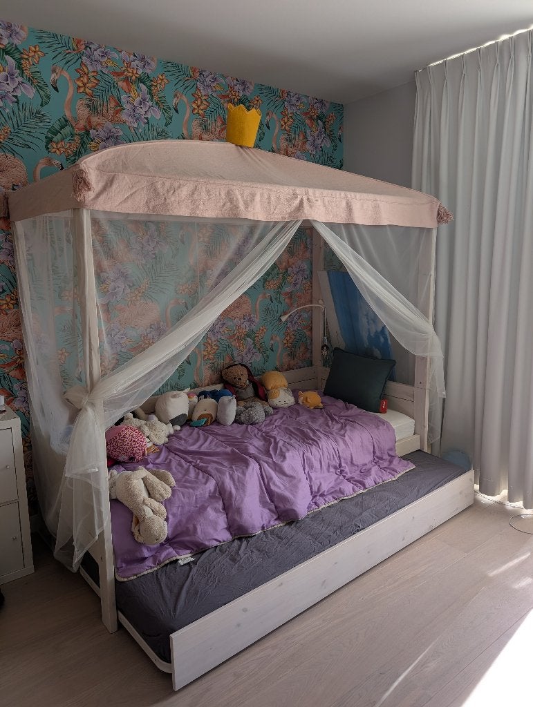 Lifetime prinsessenbed + extra logeerbed, 90x200, Amstelveen, Ophalen, Gebruikt, 90 cm, Eenpersoons