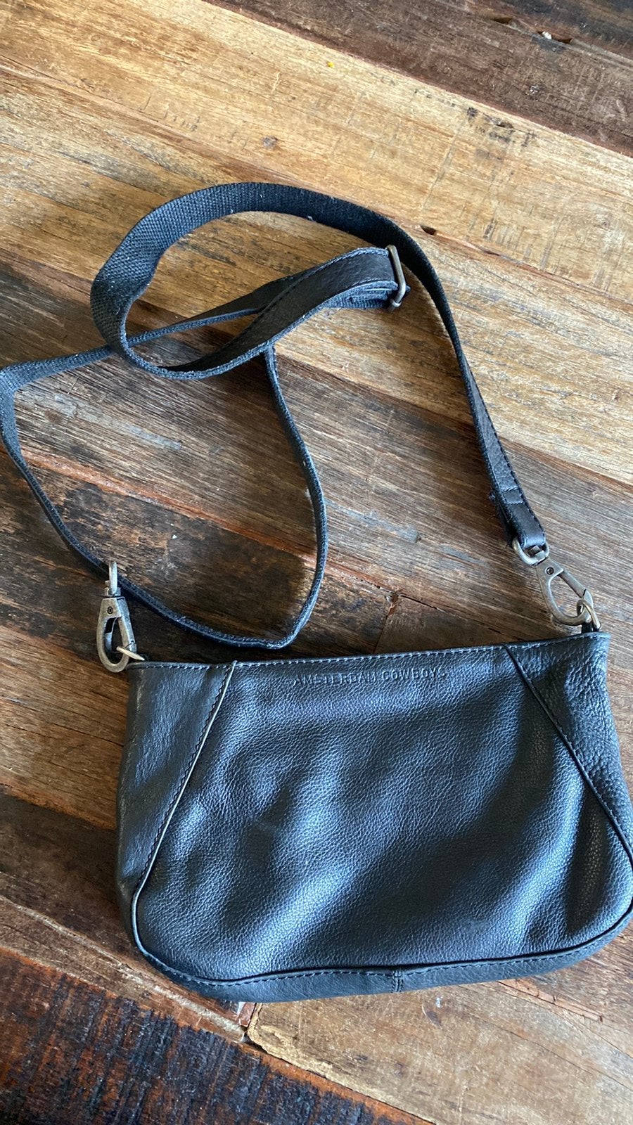 Amsterdam Cowboys cowboysbag schoudertasje, Overige merken, Zwart, Ophalen of Verzenden, Zo goed als nieuw