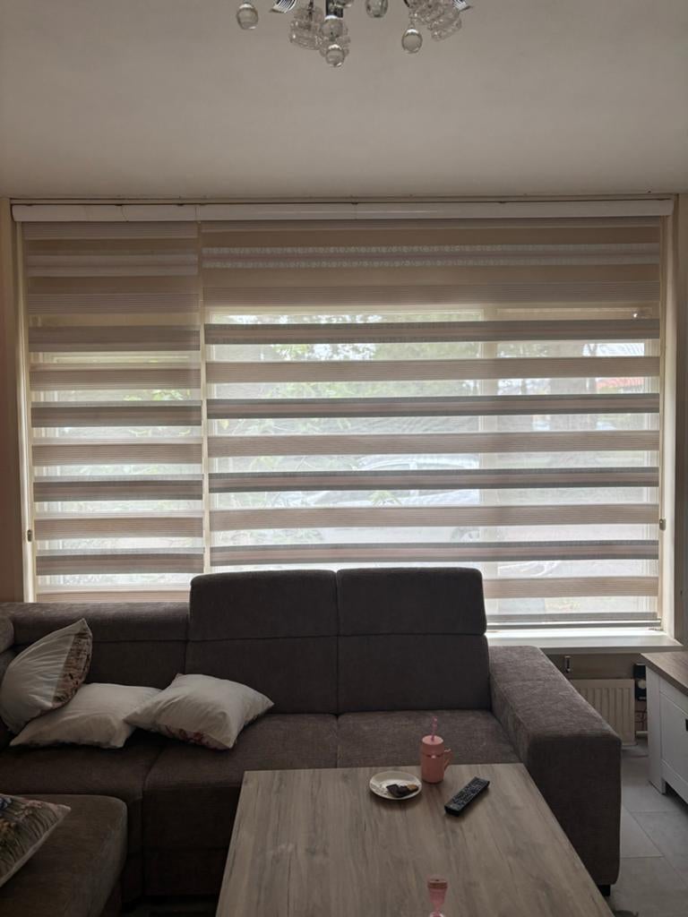 Rolgordijn 300x250 cm - Beige/Bruin gestreept, Huis en Inrichting, Stoffering | Gordijnen en Lamellen, Ophalen of Verzenden, Gebruikt