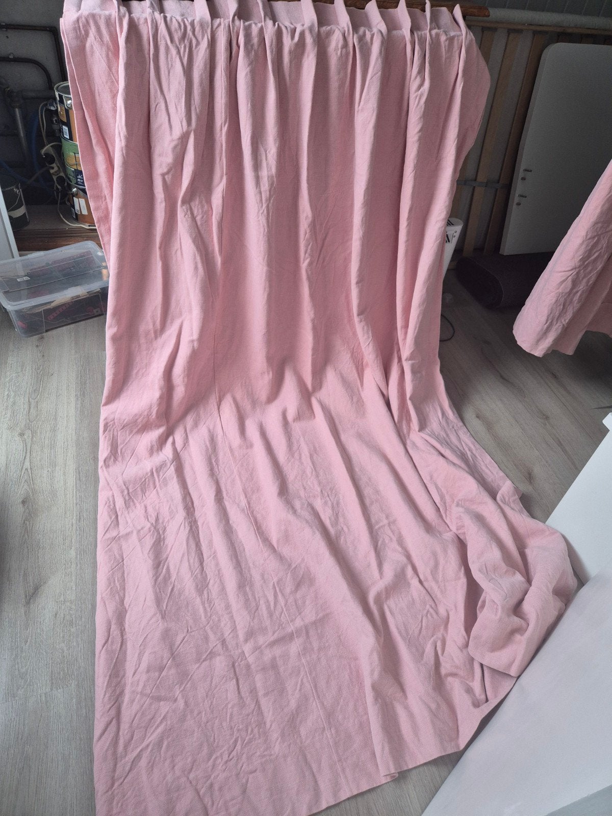 set roze gordijnen, Huis en Inrichting, Stoffering | Gordijnen en Lamellen, Loodveter, Overige merken, 210 cm, Ophalen of Verzenden