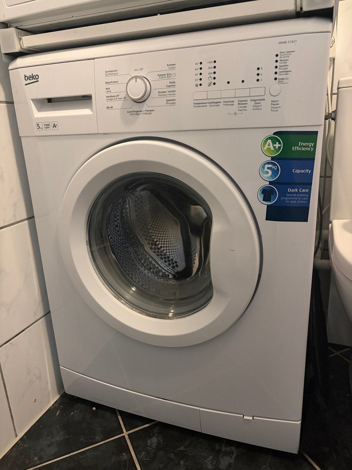 Beko Wasmachine WMB 51421 - Werkend met nieuw manchet, Ophalen, 1200 tot 1600 toeren, Gebruikt, 4 tot 6 kg