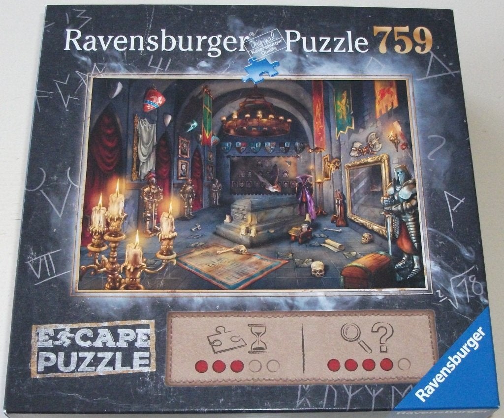 Puzzel *** IN HET VAMPIERENSLOT *** 759 stukje Escape Puzzel, Ophalen of Verzenden, 500 t/m 1500 stukjes, Zo goed als nieuw, Legpuzzel