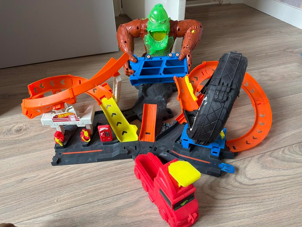Hot Wheels Gorilla Garage met verlengstuk, Ophalen, Zelf te bouwen, Hot Wheels, Handmatig