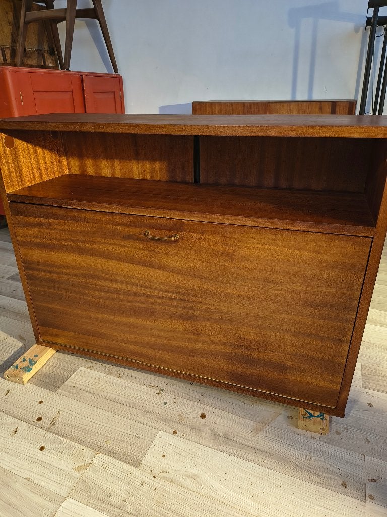 Wandkast of Secretaire | teakhout in mid-century stijl, Simpla lux, Onbekend, Ophalen of Verzenden, Zo goed als nieuw