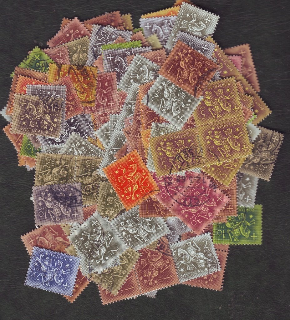Portugal 300 zegels uit Mi 793/805 vlgs scam P1-300, Ophalen of Verzenden, Portugal, Gestempeld