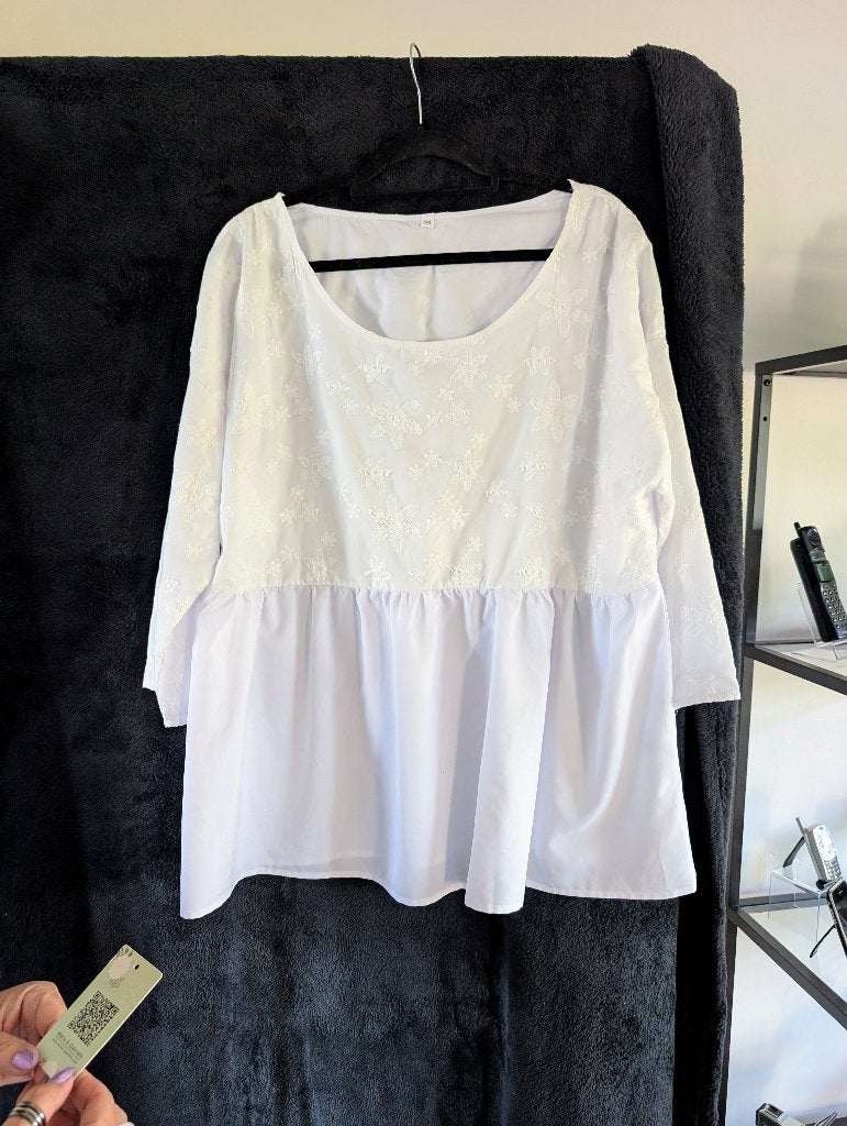 Maria & Gabriele, witte blouse, plus-size, Wit, Maat 46/48 (XL) of groter, Ophalen of Verzenden, Zo goed als nieuw