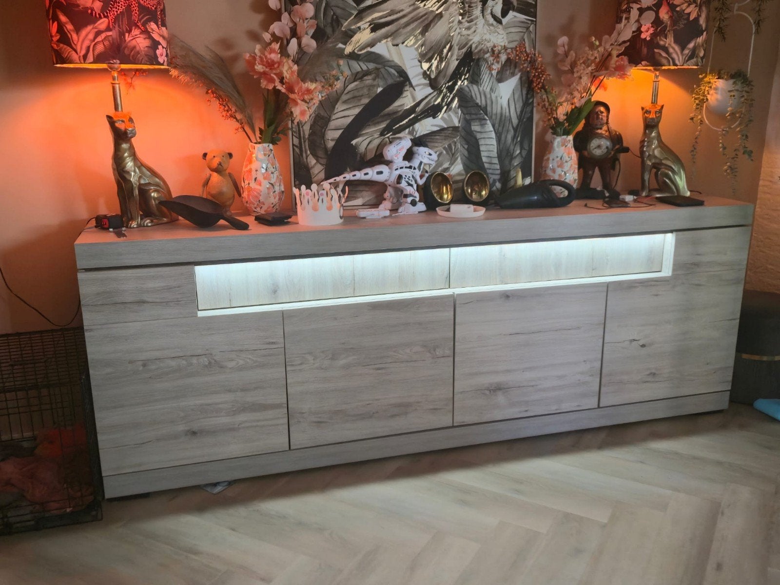 TV meubel en dressoir Goossens, Ophalen, Zo goed als nieuw, 25 tot 50 cm, 200 cm of meer