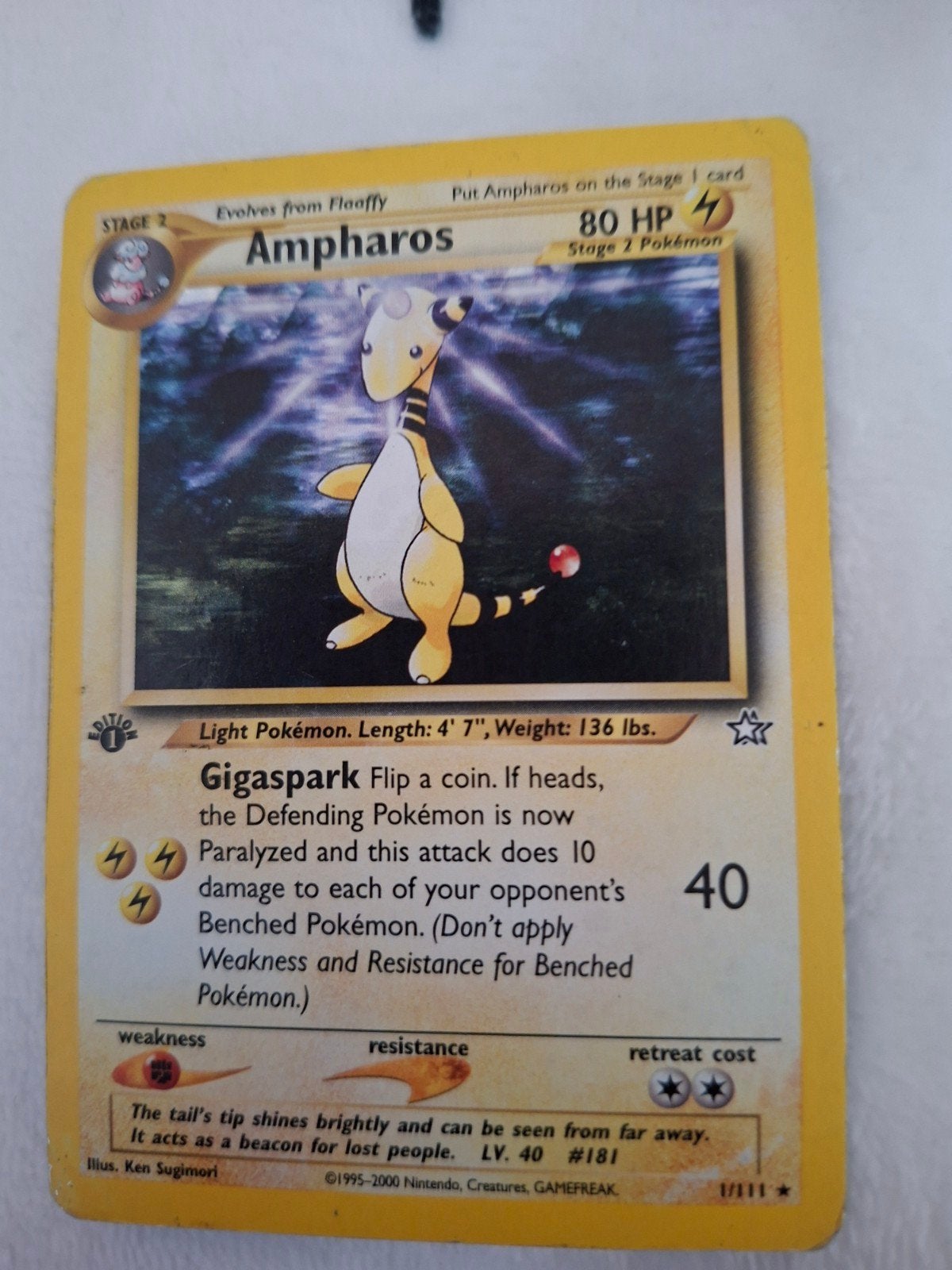 Ampharos pokemon kaart, Ophalen