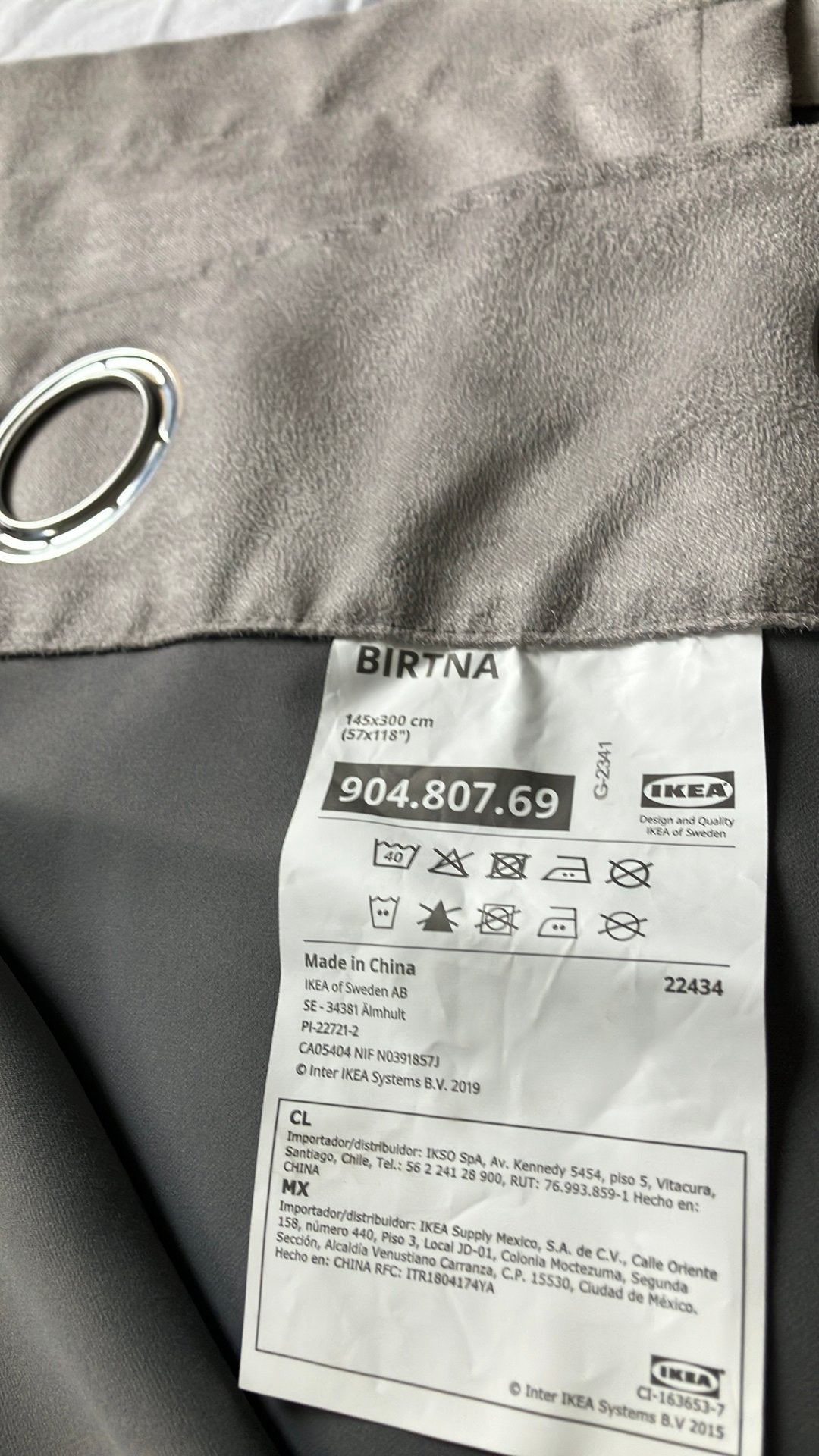 Verduisterende gordijnen Ikea grijs met ringen 145x260 (bxl), Ophalen, Met ringen, Zo goed als nieuw, IKEA