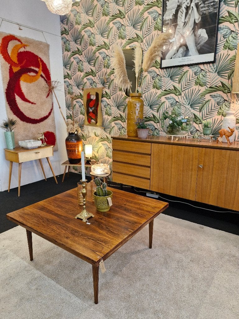 Vintage salontafel palissander Deens 70s, Ophalen, Gebruikt, 100 tot 150 cm, .