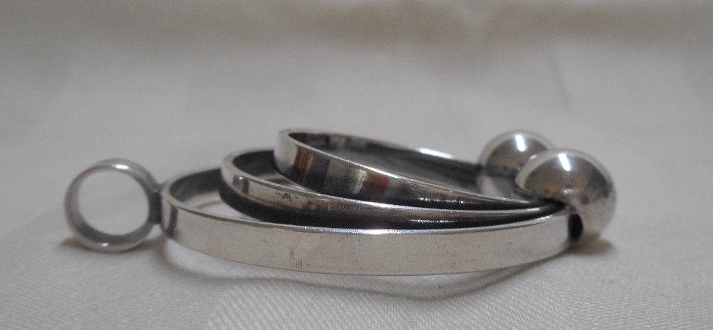Zilveren modernist hanger Elis Kauppi Finland nr.1677, Verzenden, Zo goed als nieuw, Zilver, Zilver