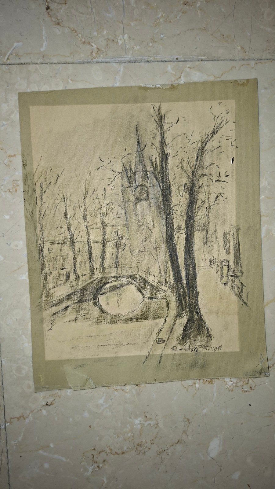 Tekening Daniel den Hengst Delft, Antiek en Kunst, Kunst | Schilderijen | Klassiek, Ophalen of Verzenden