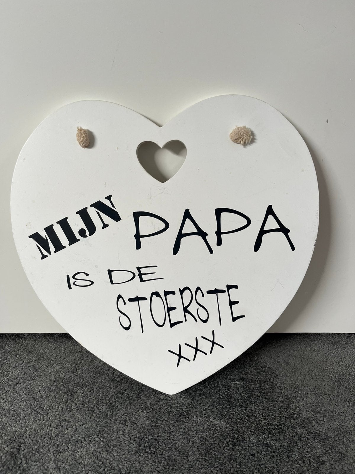 NIEUW - Houten hart met tekst “mijn papa is de stoerste”, Ophalen of Verzenden, Nieuw