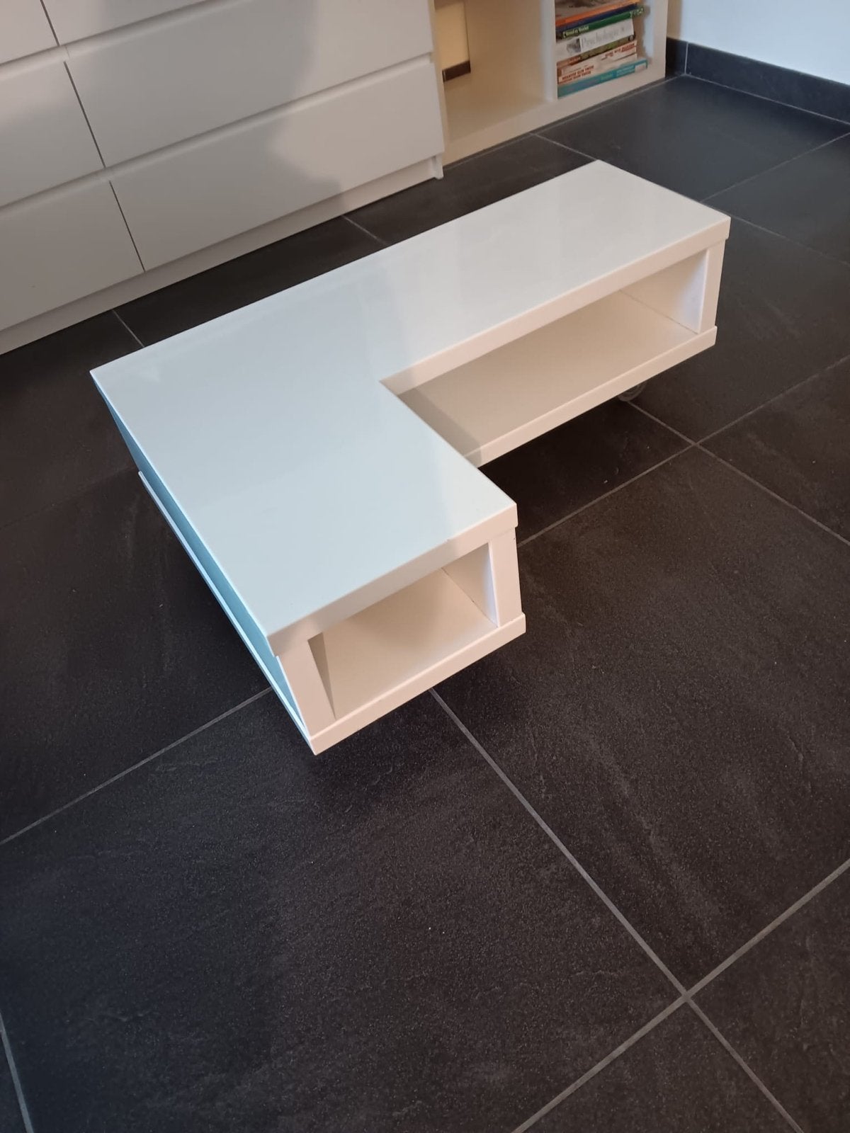 L vormige salontafel IKEA, Huis en Inrichting, Tafels | Salontafels, Ophalen, Minder dan 50 cm, 50 tot 100 cm, Zo goed als nieuw