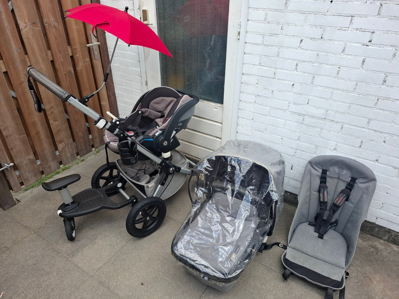 Kinderwagen, Autostoel, Meerijdplankje Bugaboo Cameleon 2, Ophalen, Bugaboo, Verstelbare duwstang