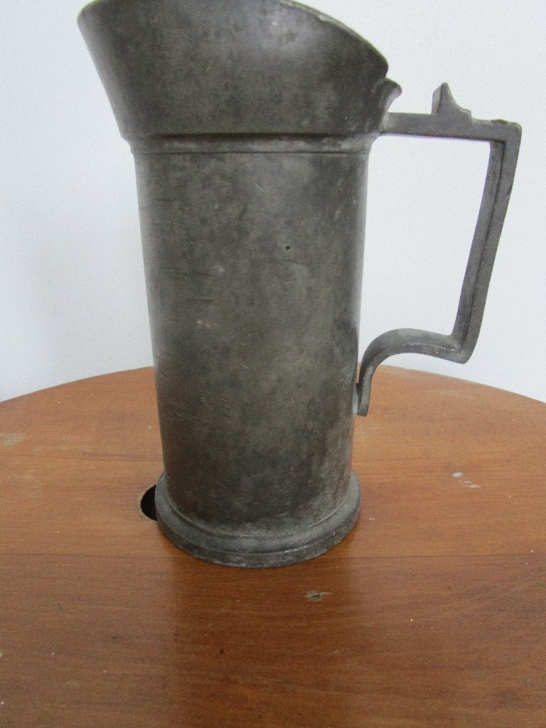 Antieke tinnen maatbeker 1/2 liter met stempel C v V, Verzenden
