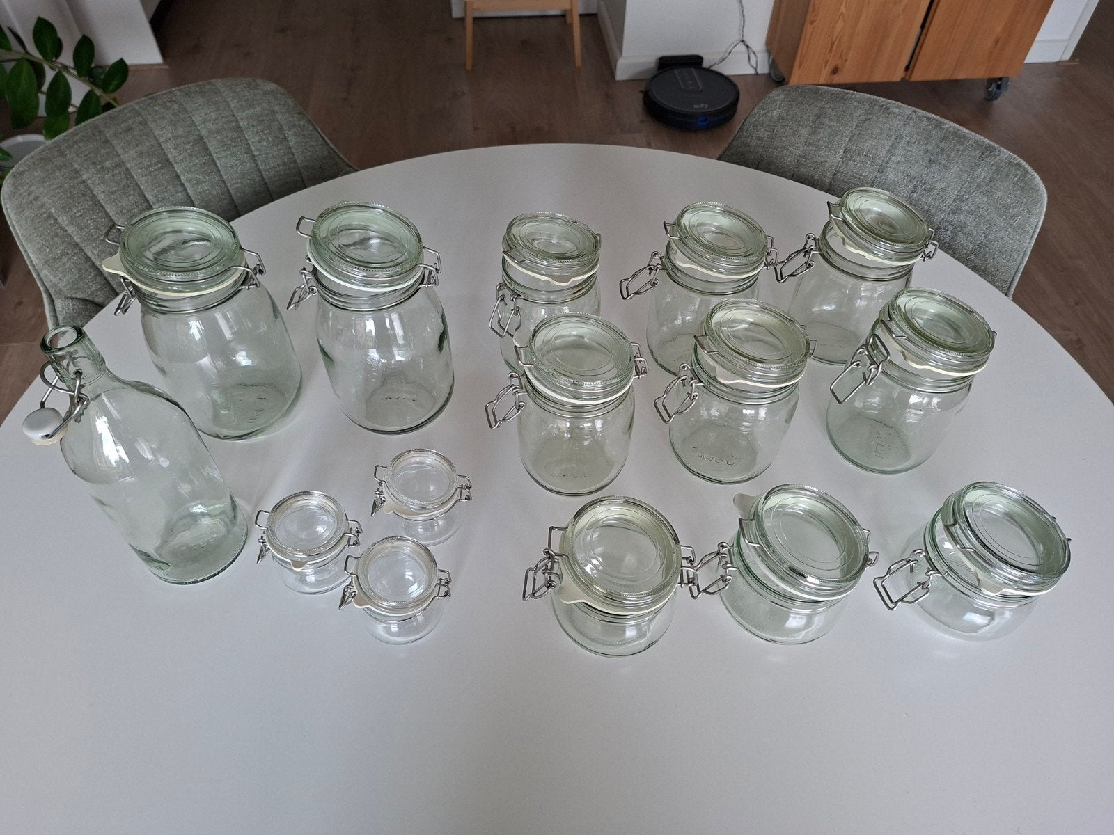 Ikea Korken glazen voorraadpotten en fles met beugelsluiting, Ophalen, IKEA, Voorraadpot, Glas