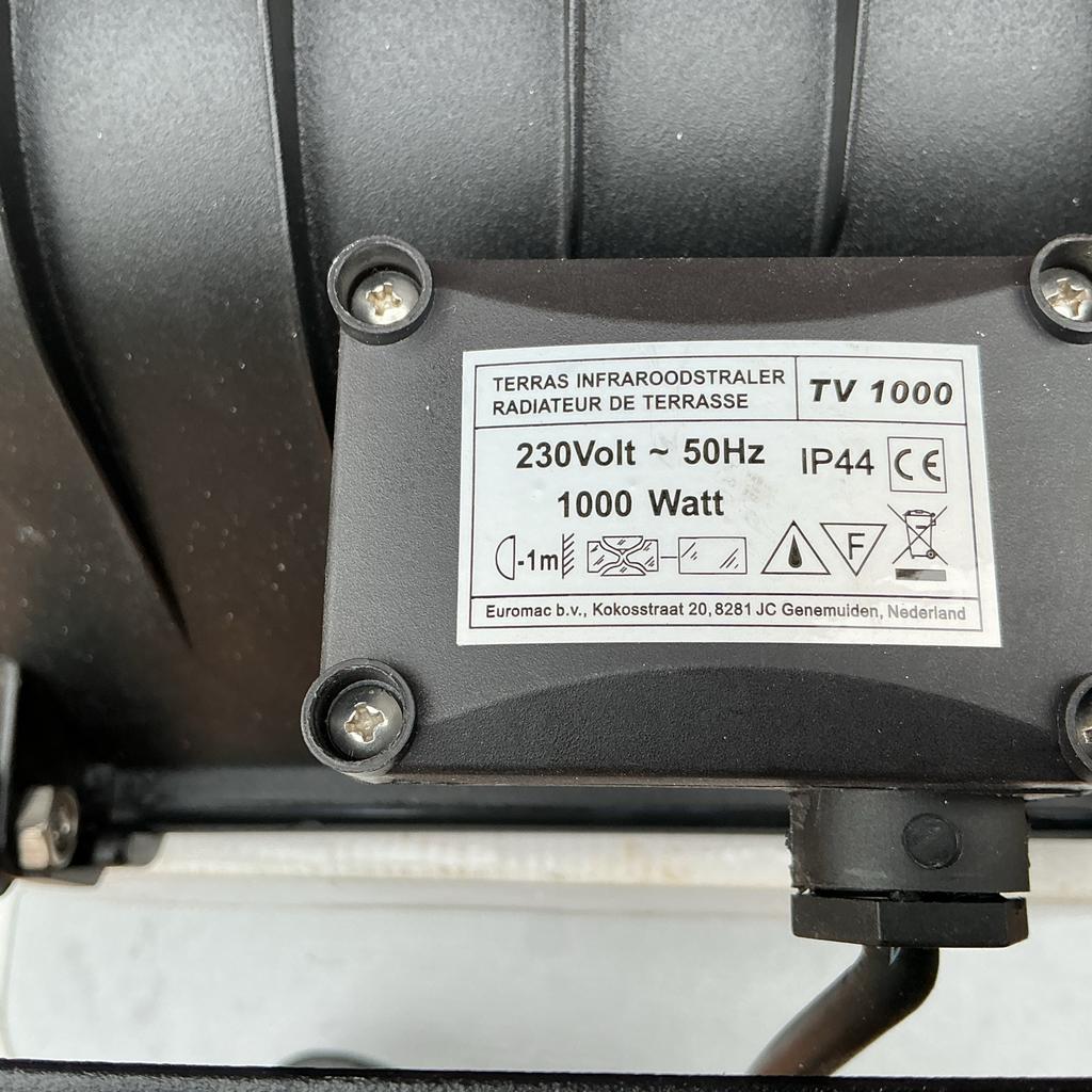 Nieuwe warmtelamp 1000W, Elektrisch, Nieuw, Ophalen of Verzenden, Waterbestendig