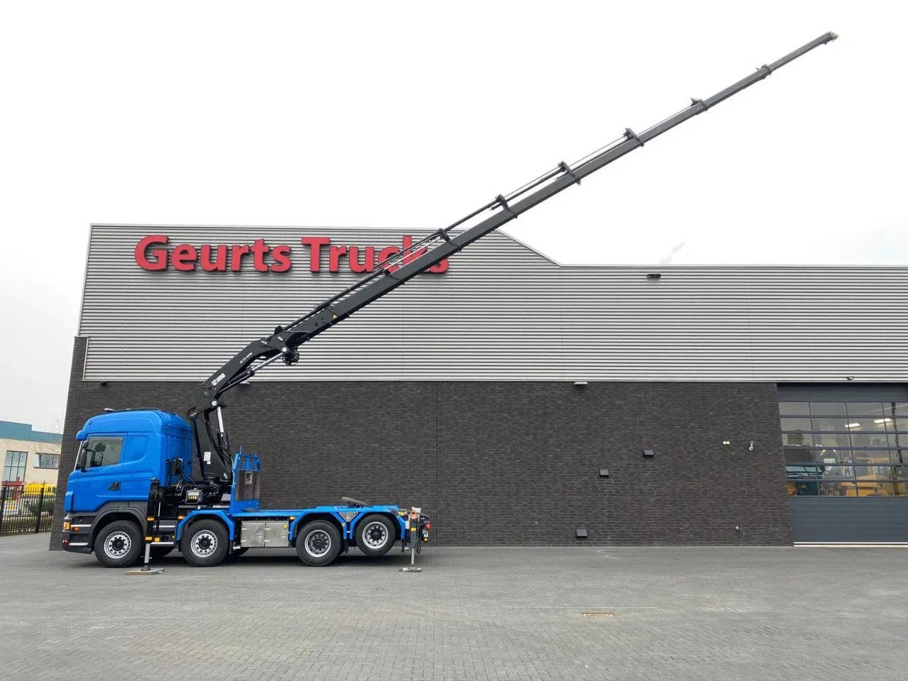 Scania R560 V8 8X2 TREKKER/BAKWAGEN + HIAB 477E-8 HIPRO KRAA, Auto's, Automaat, Euro 5, Scania, Blauw