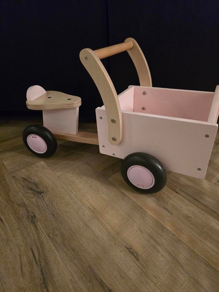Houten kinderbakfiets Bandits and Angels - Roze, Fietsen en Brommers, Ophalen, Gebruikt, 1 kind, Overige merken