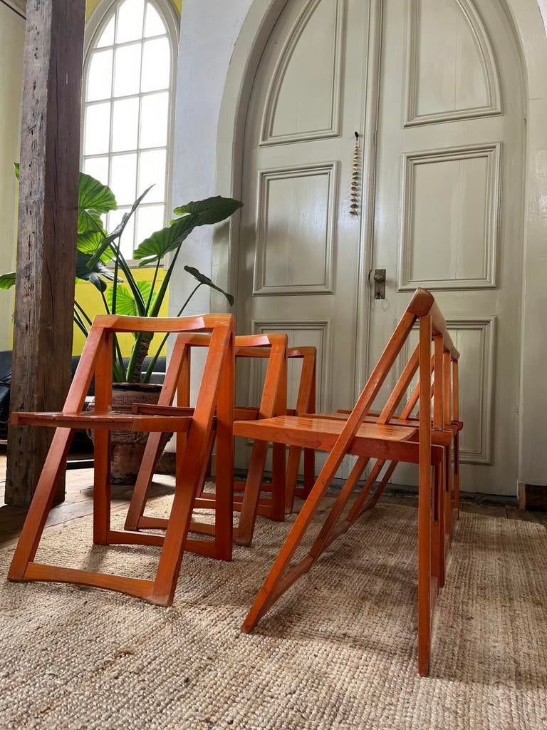 Aldo Jacober Trieste vintage klapstoelen, Ophalen, Gebruikt