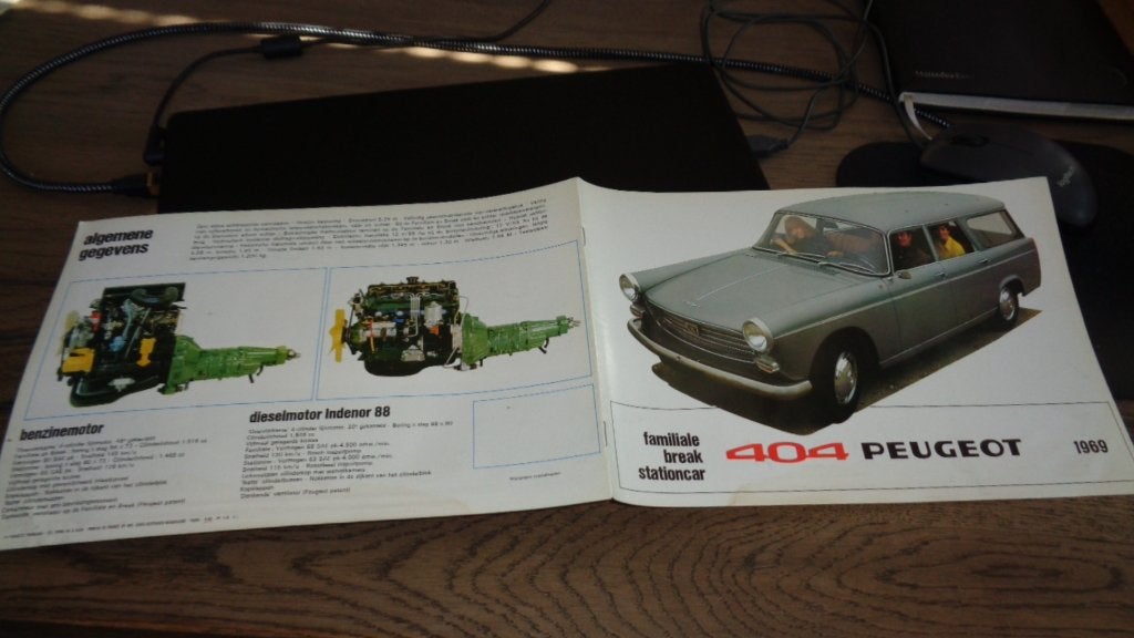 Folder PEUGEOT 404 Familiale-Break-Stationcar    1969, Verzenden, Gelezen, Peugeot