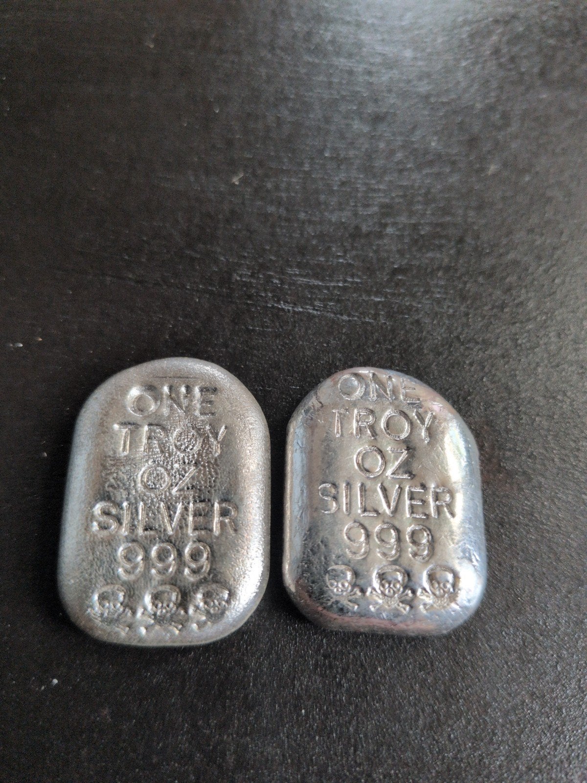 zilver 2x 1 ounce crossbones te koop 999, Ophalen of Verzenden, Zilver