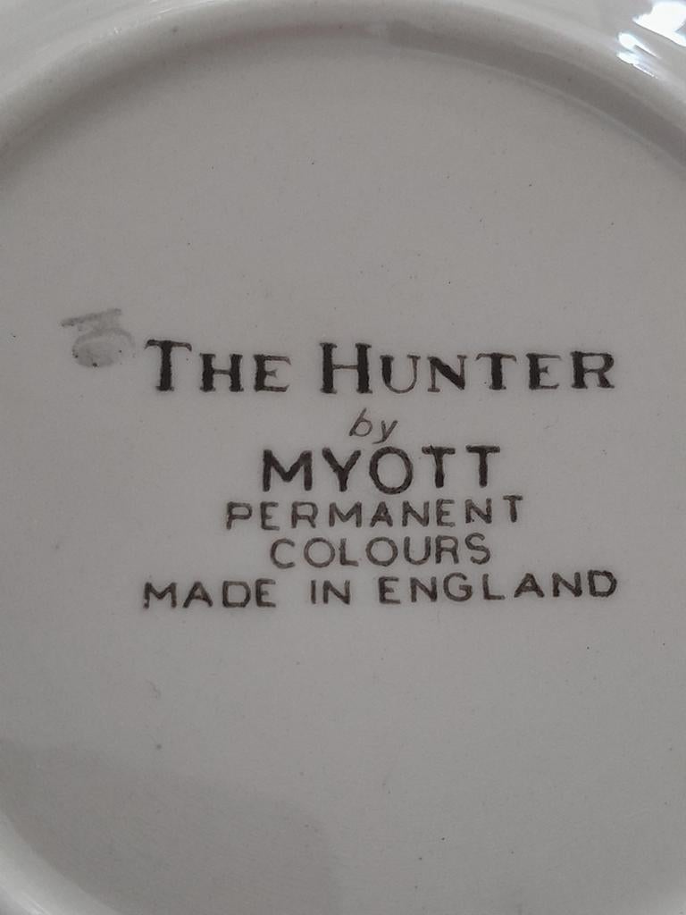 The hunter by myott jacht tafreel 2x schotel schaal bord, Antiek en Kunst, Antiek | Servies los, Ophalen of Verzenden