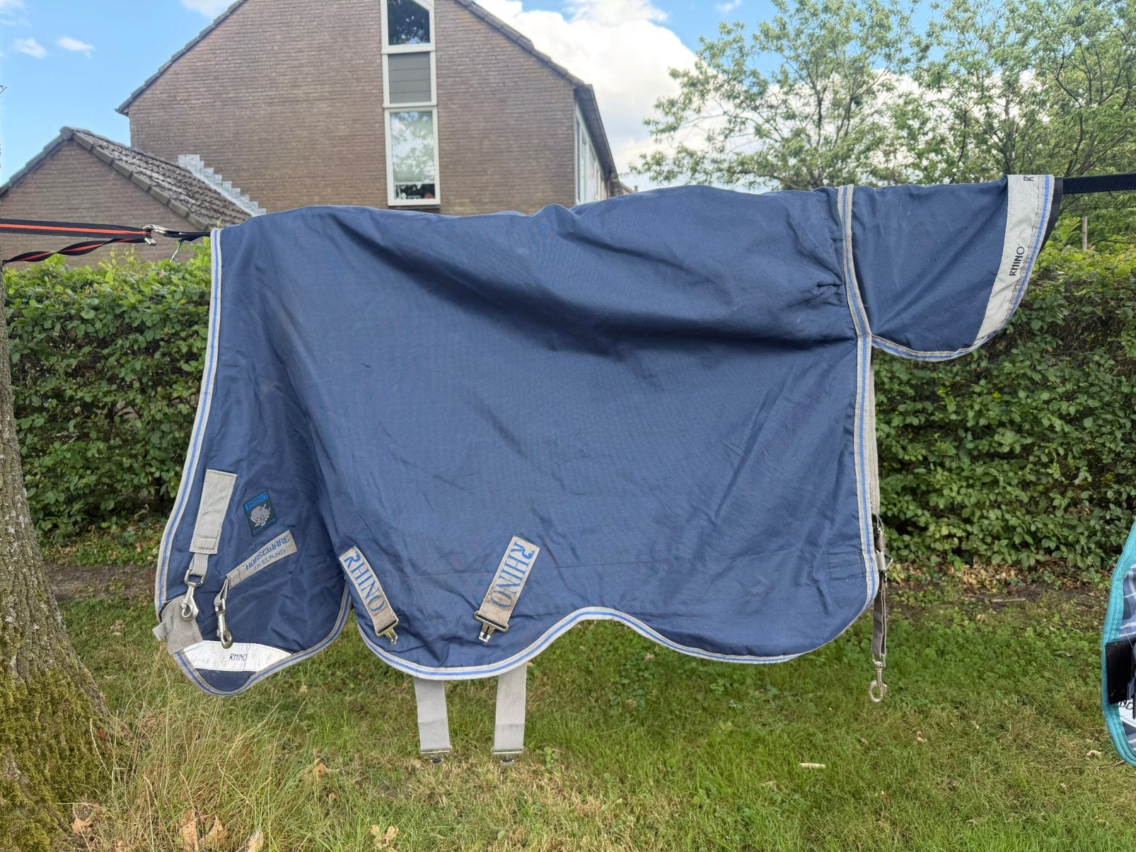 Horseware Rhino pony regendeken 4’6 met hals, Dieren en Toebehoren, 0 g, Afneembare hals, Ophalen of Verzenden, Zo goed als nieuw