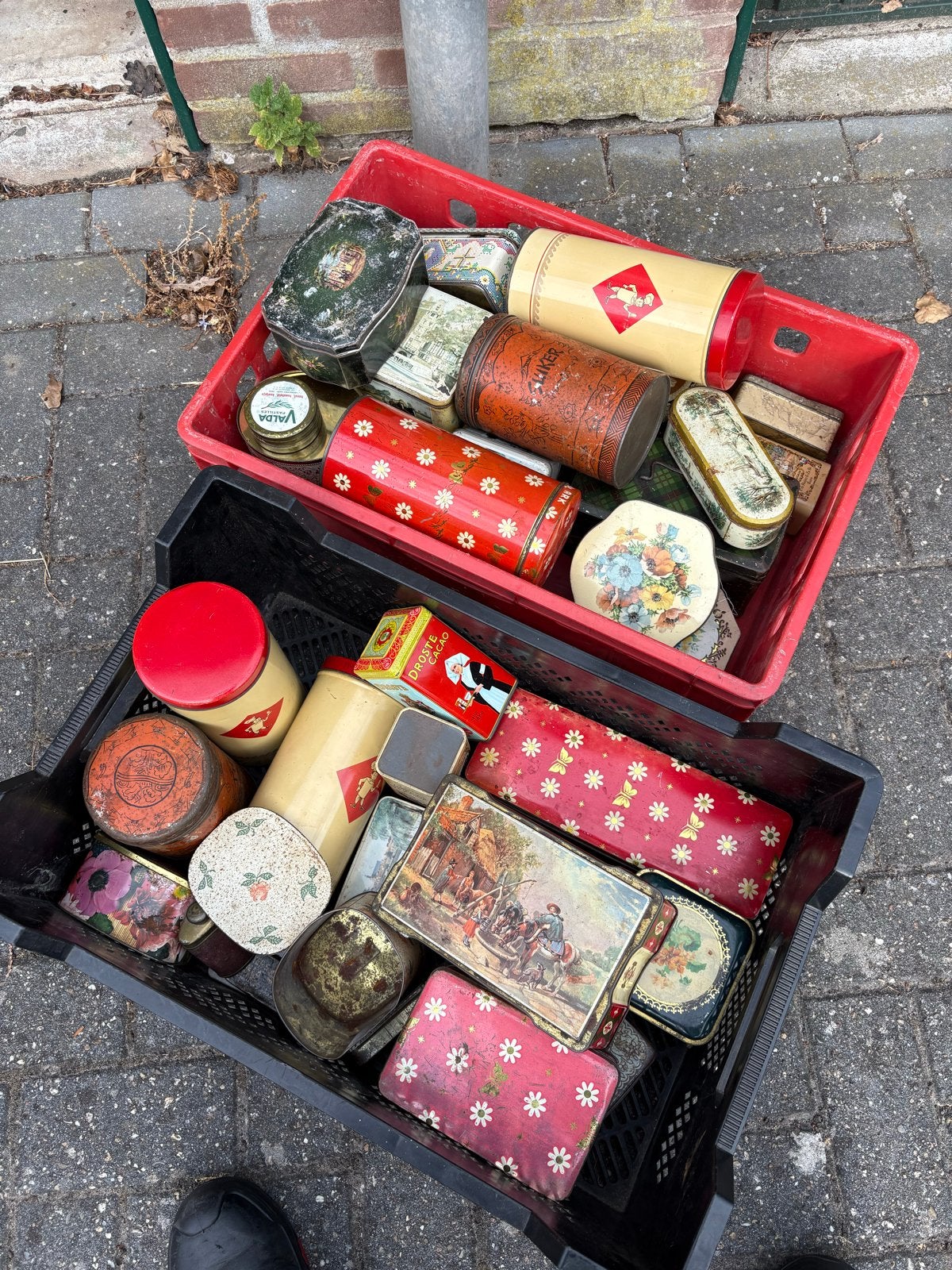 Diverse collectie oude blikken - Vintage en decoratief, Verzamelen, Blikken, Ophalen, Gebruikt, Koek(jes), Douwe Egberts