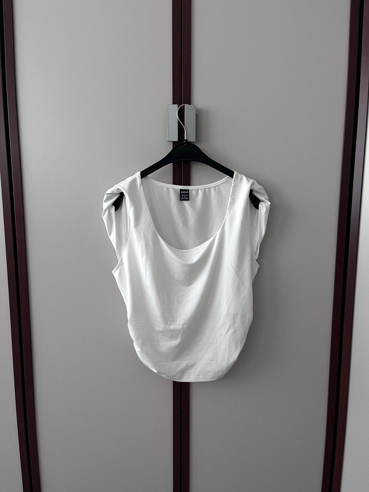 Witte top met pofmouwtjes, Maat 38/40 (M), Wit, Ophalen of Verzenden, Zo goed als nieuw