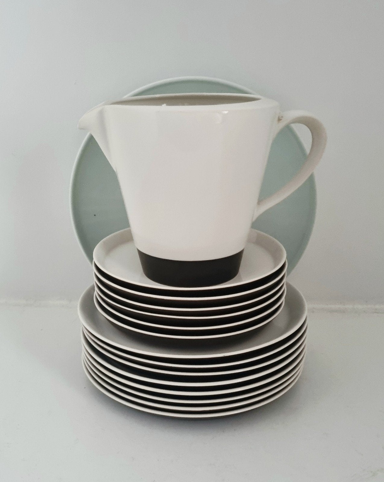 Fris Edam servies Jubilant - kan en borden - Retro vintage, Ophalen of Verzenden, Zo goed als nieuw, Bord(en), Overige stijlen